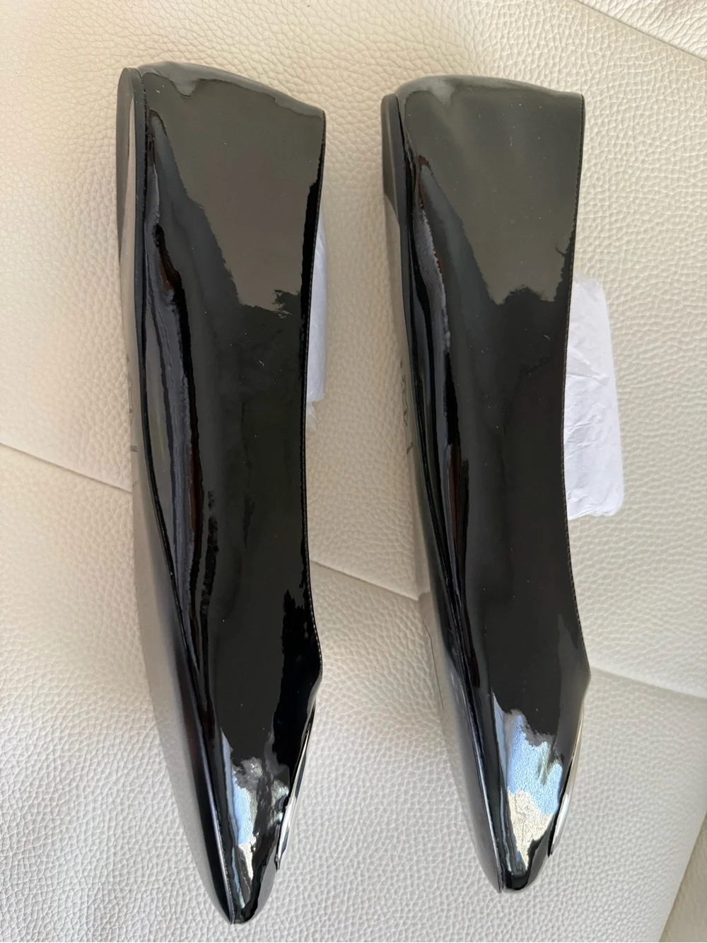 NWT REVA Tory Burch Black Patent Logo Medallion Ballet Flats size 11M